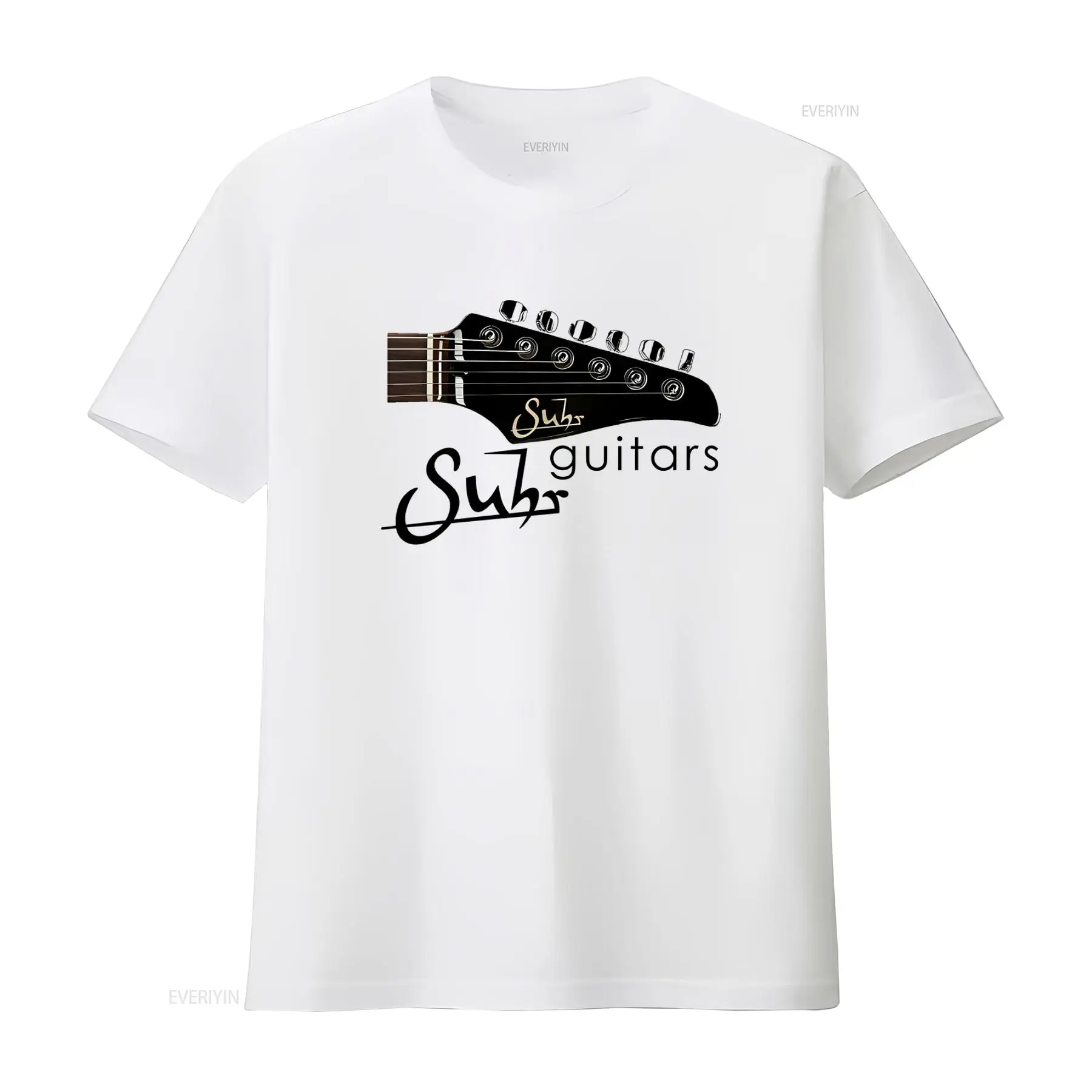 Vintage Fashion Logos - เสื้อยืดพิมพ์ลายโลโก้กีตาร์ Suhr สำหรับคนรักดนตรีร็อค แฟชั่นลำลอง วินเทจ ซักแล้วใส่สบาย