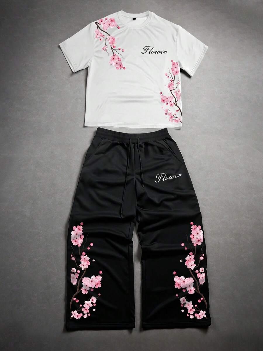 Printed Floral Shirt - แมนฟินิตี้ อีเอ็มอาร์จีเสื้อยืดลำลองแขนสั้นพิมพ์ลายดอกไม้สำหรับผู้ชาย ชุดฤดูร้อนอเนกประสงค์