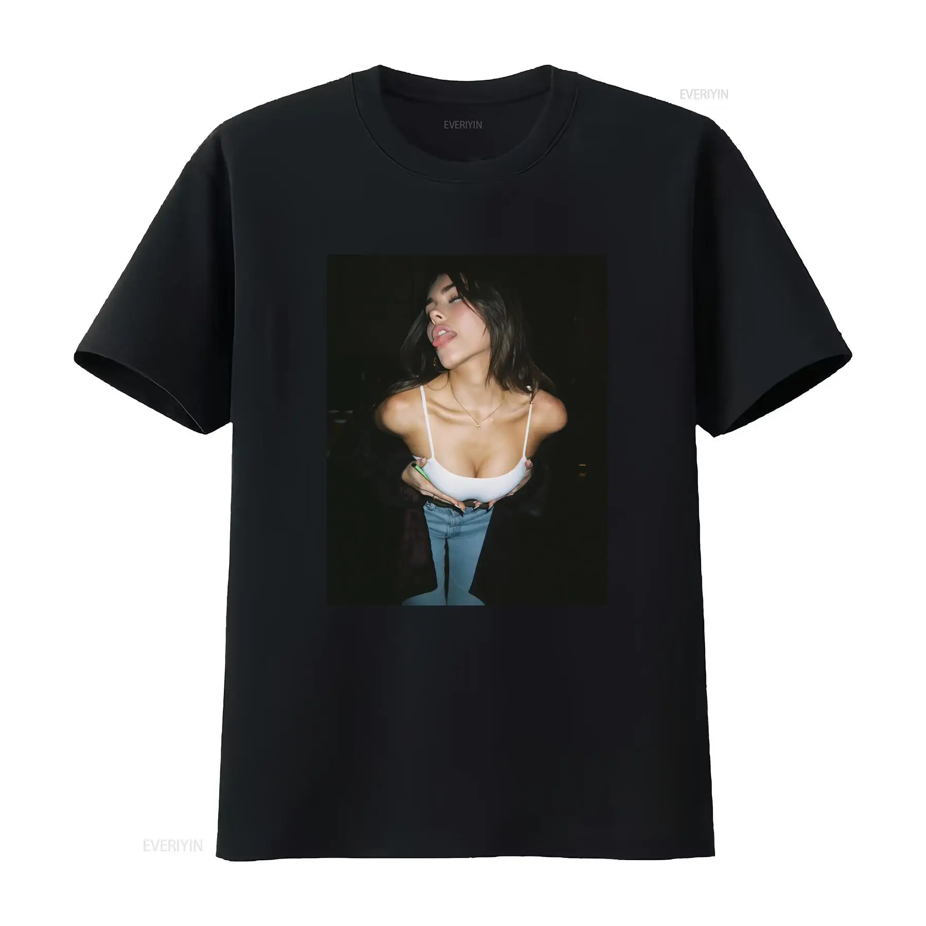 Vintage Fashion Market - เสื้อยืดแฟชั่นผู้หญิงสไตล์ Madison Beer สำหรับตลาดอเมริกา วินเทจ ลุคสตรีทแวร์