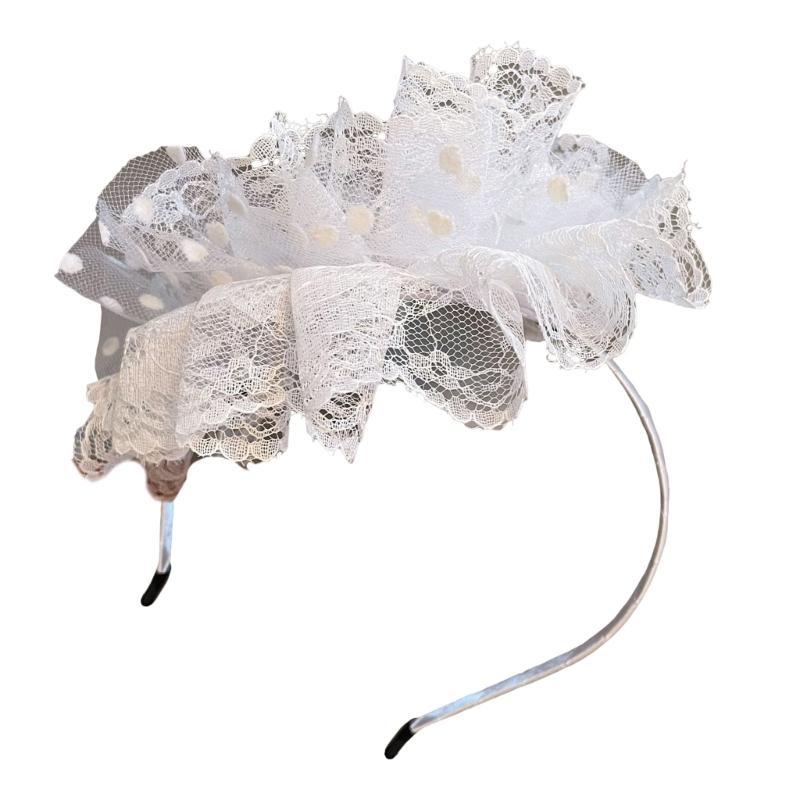 Vintage Fashion Events - A52E LACE FLower Hair Hoop For