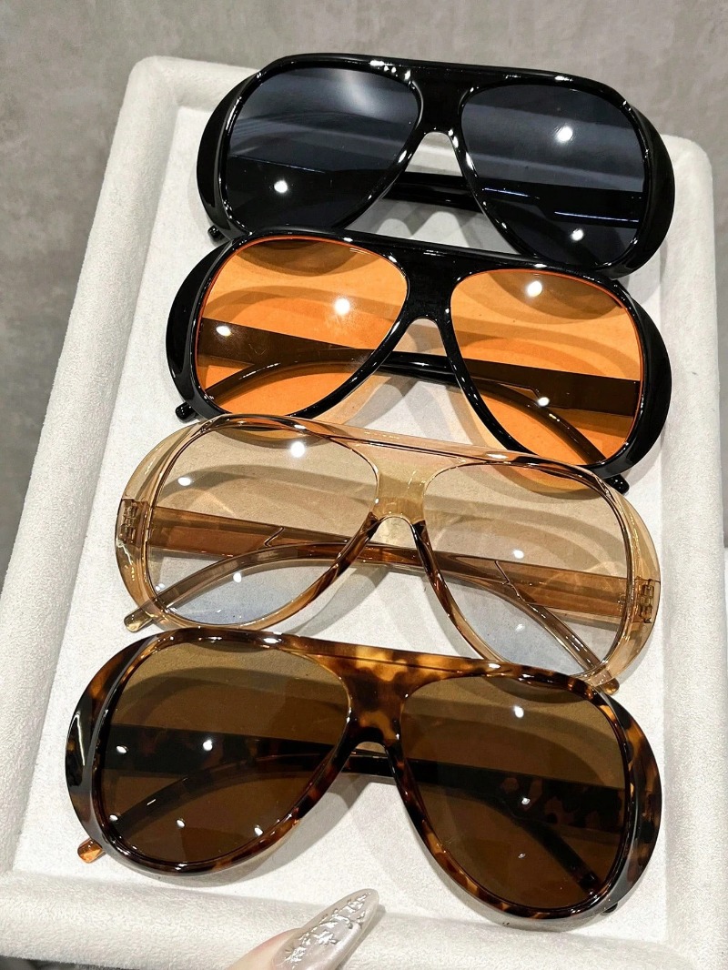 Vintage Outdoor Fashion - 1/4PCS แฟชั่นแบรนด์หรูแว่นตากันแดดผู้ชายผู้หญิงขนาดใหญ่วินเทจพังค์เฉดสีแว่นตาฤดูร้อนแว่นตากลางแจ้ง