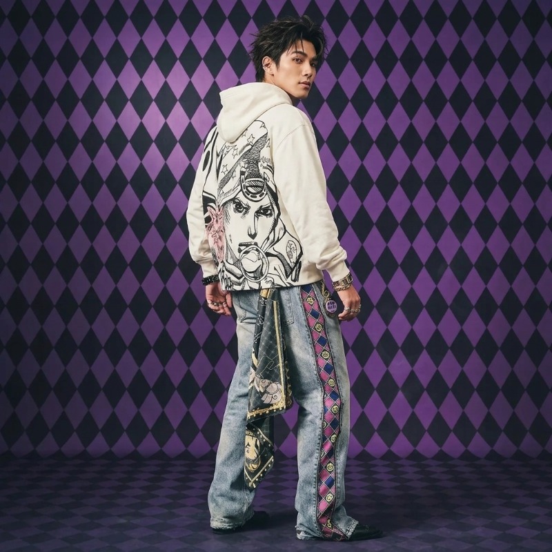 Vintage Fashion Jeans - ชุดเซ็ต 2 ชิ้น สไตล์ฮิปฮอป ฮาราจูกุ ลายกราฟิกอนิเมะ