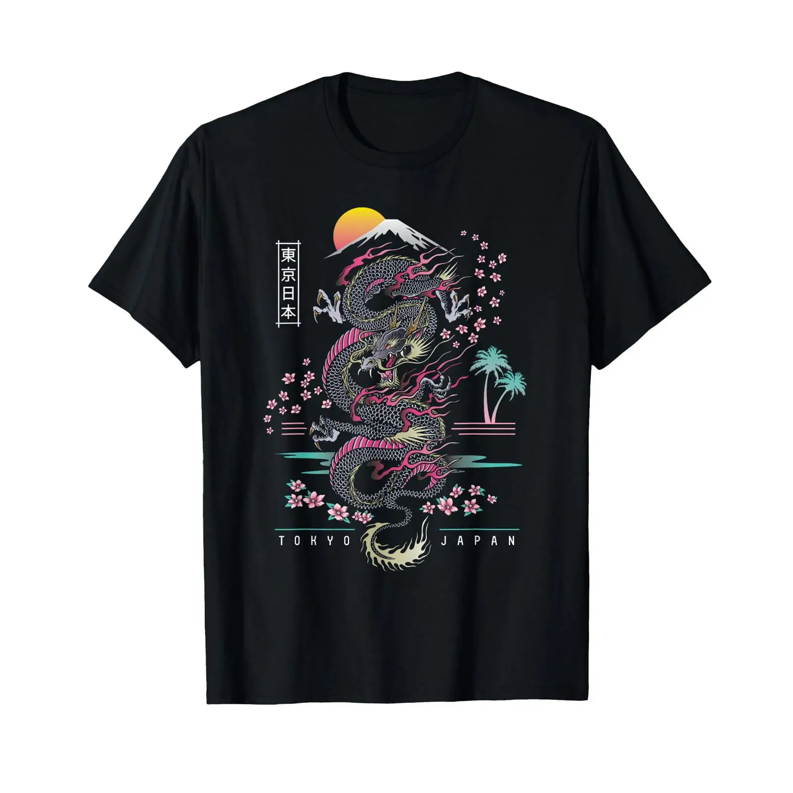 Vintage Fashion Tokyo - เสื้อยืดสไตล์ญี่ปุ่นโตเกียวดราก้อนเอเชียนเรโทรยุค 80 วินเทจ ล้างทำสีแบบวินเทจ เสื้อผ้าดีไซเนอร์ เนื้อผ้านุ่ม