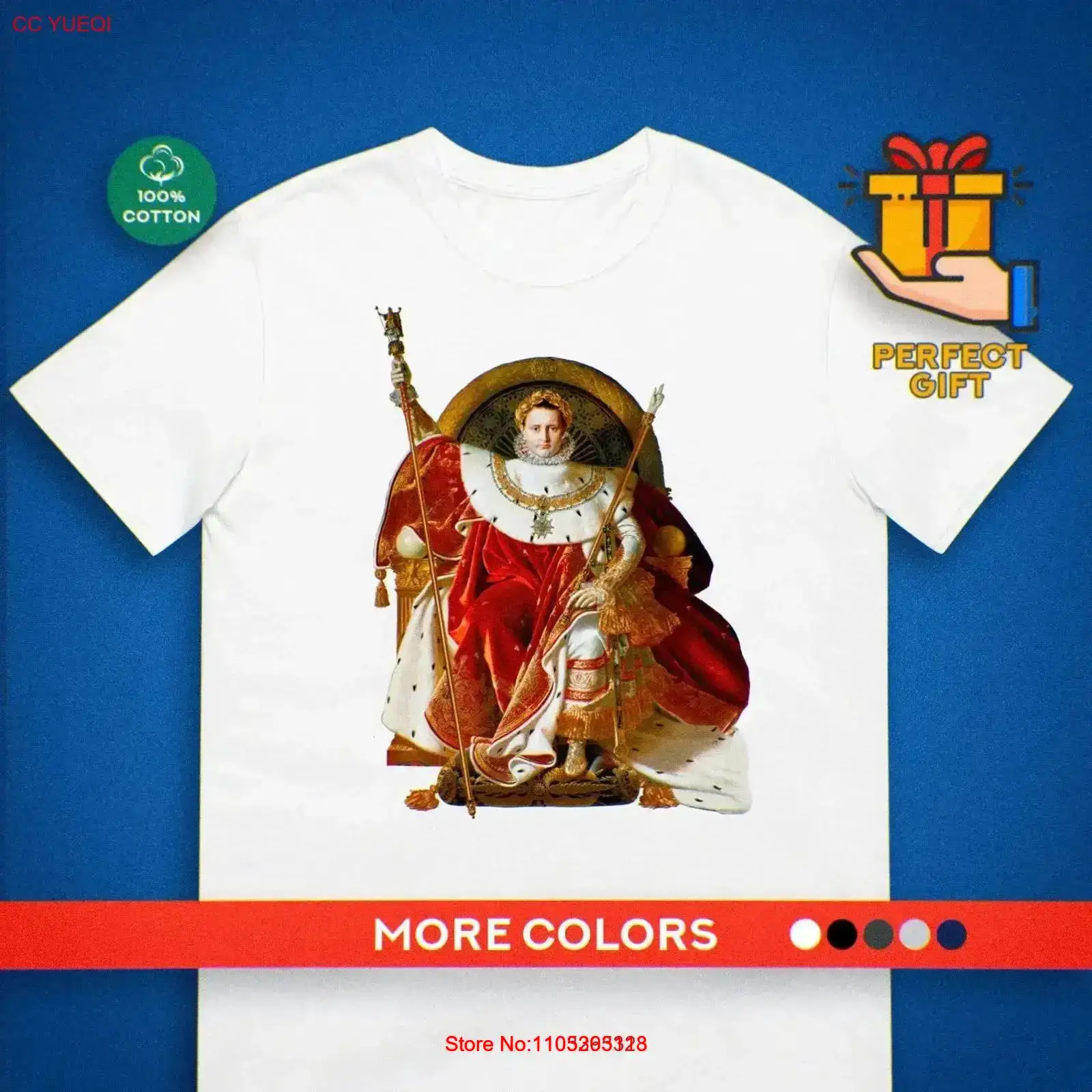Vintage Fashion History - เสื้อยืดลายภาพวาดอินเกรสของนโปเลียน แฟชั่นวินเทจ สไตล์สตรีทแวร์ สำหรับใส่ทุกวัน ระบายอากาศได้ดี