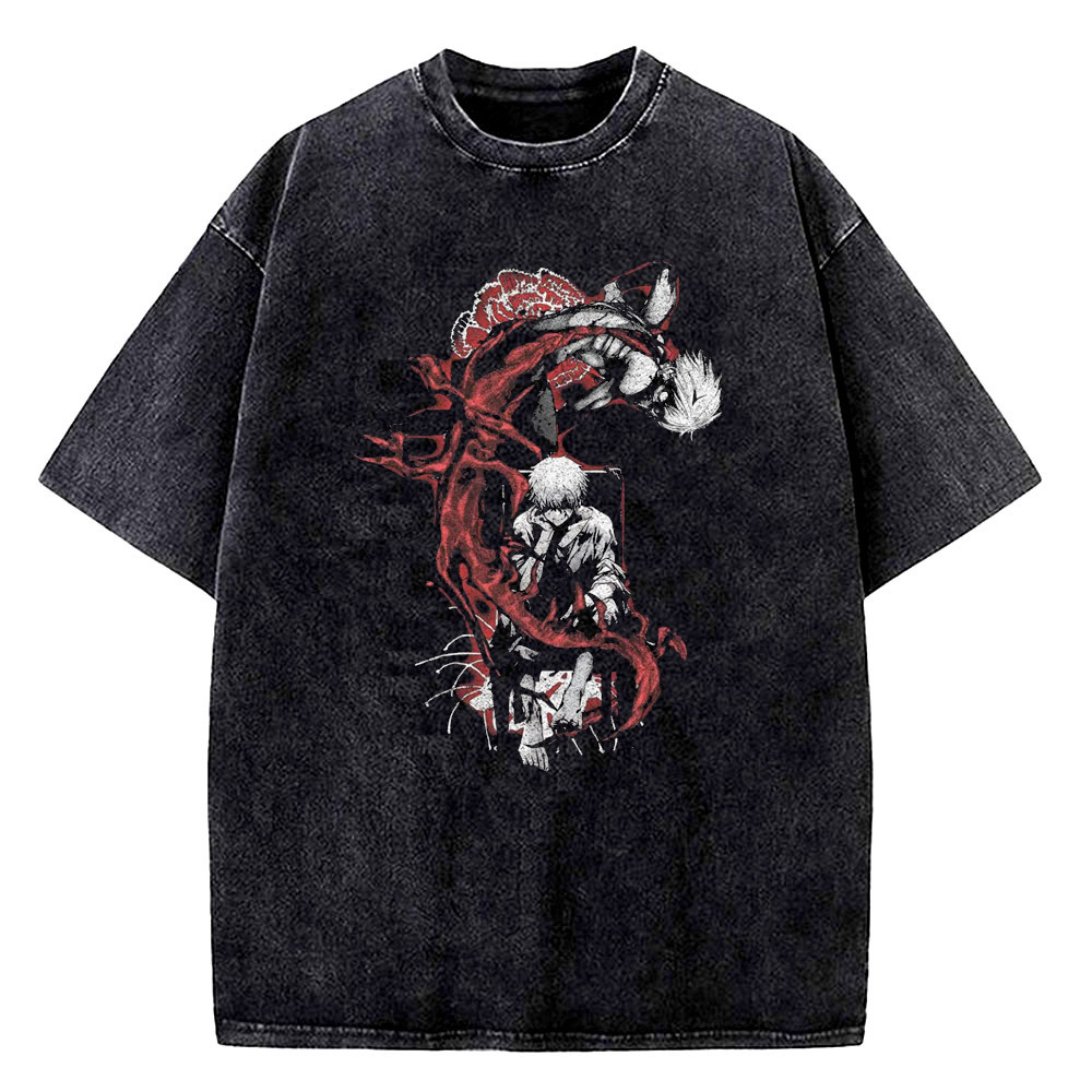Vintage Fashion Tokyo - เสื้อยืดโทเกียวกูล วินเทจ ผ้าฝ้ายฟอกสี ผู้ชาย คลาสสิค เรโทร