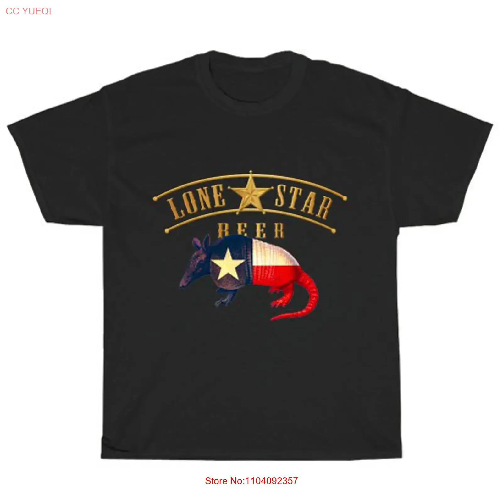 Vintage Fashion Logos - โลโก้เบียร์ Lone Star เสื้อยืดผู้ชายสไตล์อเมริกัน ตลกขบขัน ไซส์