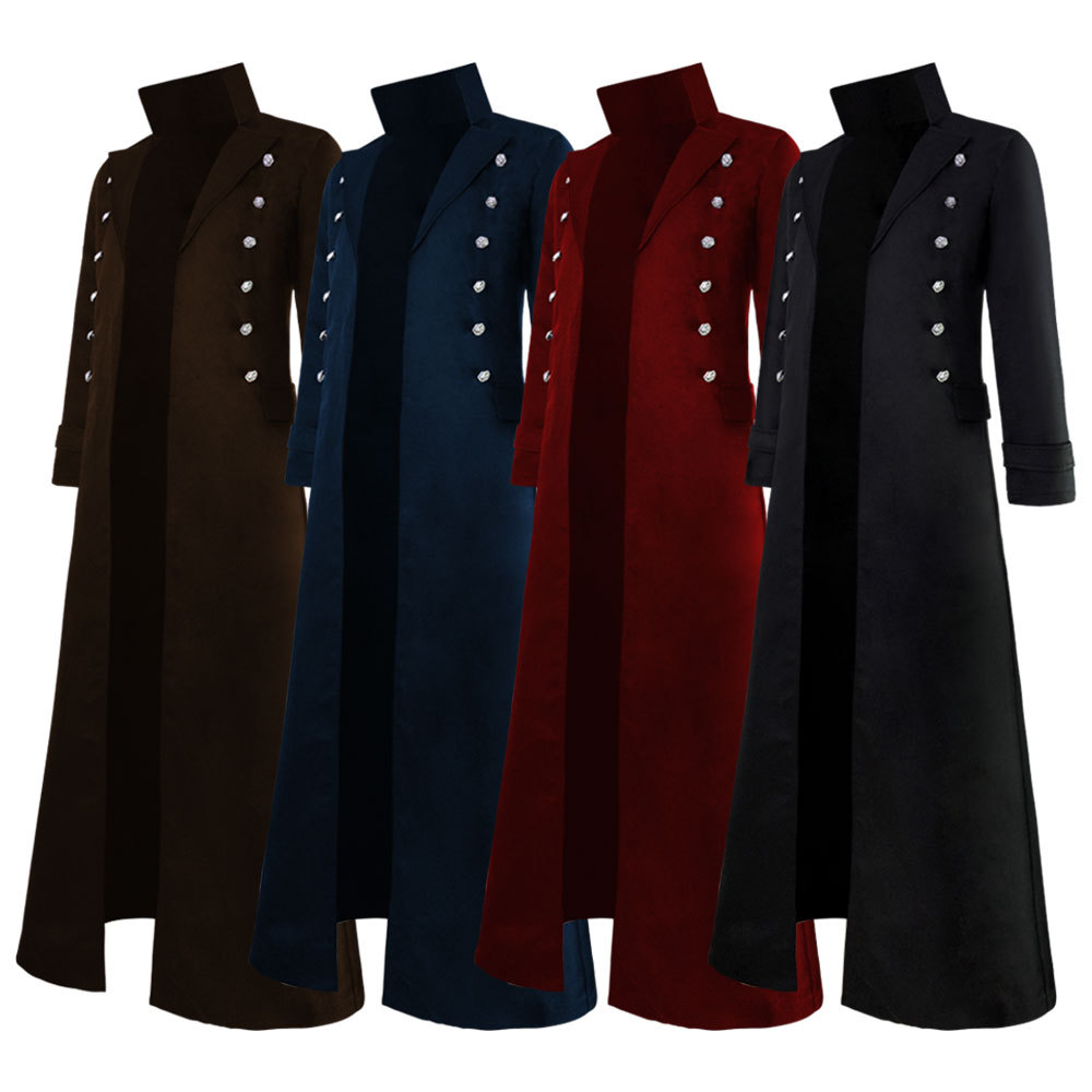 Vintage Fashion Revival - เสื้อโค้ทวินเทจสไตล์โกธิคแบบกระดุมสองแถว สำหรับคอสเพลย์บนเวที ไซส์ใหญ่ สไตล์ยุคกลาง แฟชั่นผู้หญิงสุดฮิต