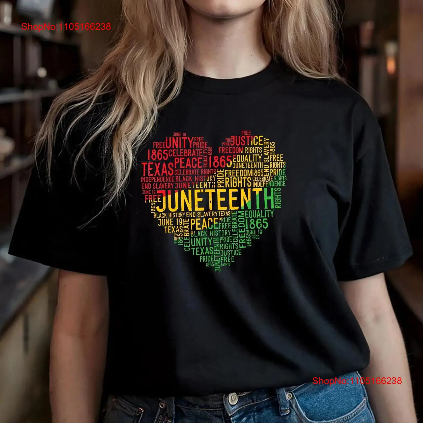 Vintage Fashion History - เสื้อยืดลาย Juneteenth สีดำ ประวัติศาสตร์คนผิวดำ ความอิสระ วินเทจ