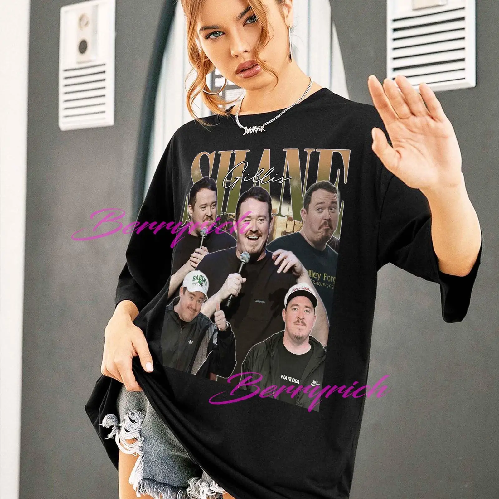 Vintage Fashion Collage - เสื้อยืด Shane Gillis Bootleg Vintage Collage