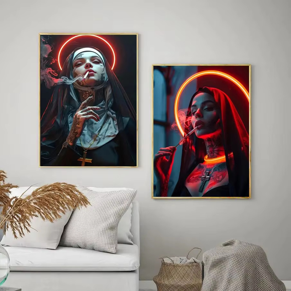 แฟชั่นสาวสักลายแม่ชี โปสเตอร์ผ - Vintage Fashion Art บทวิจารณ์และราคา