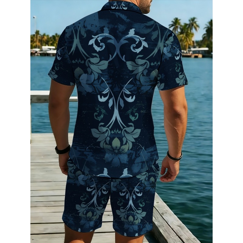ชุดเสื้อเชิ้ตแขนสั้นและกางเกงข - Printed Floral Shirt บทวิจารณ์และราคา
