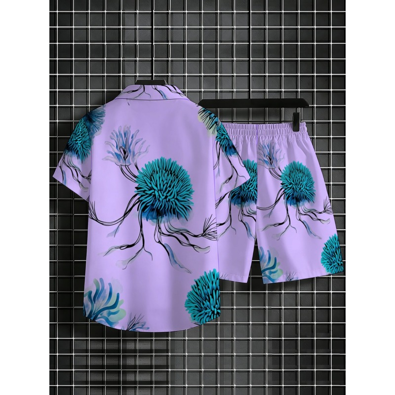 ชุดเสื้อเชิ้ตฮาวายและกางเกงขาส - Printed Floral Shirt บทวิจารณ์และราคา