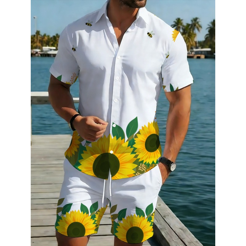 ชุดเสื้อเชิ้ตและกางเกงขาสั้นลา - Printed Floral Shirt บทวิจารณ์และราคา