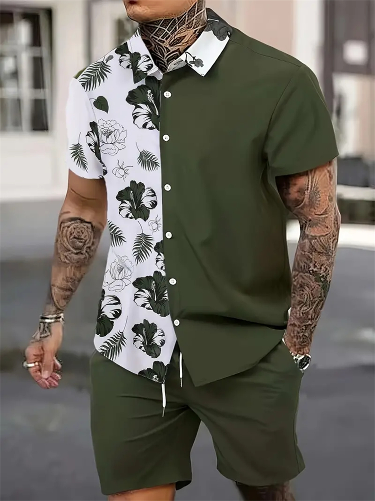 ชุดแฟชั่นผู้ชาย เสื้อคอปกพิมพ์ - Printed Floral Shirt บทวิจารณ์และราคา