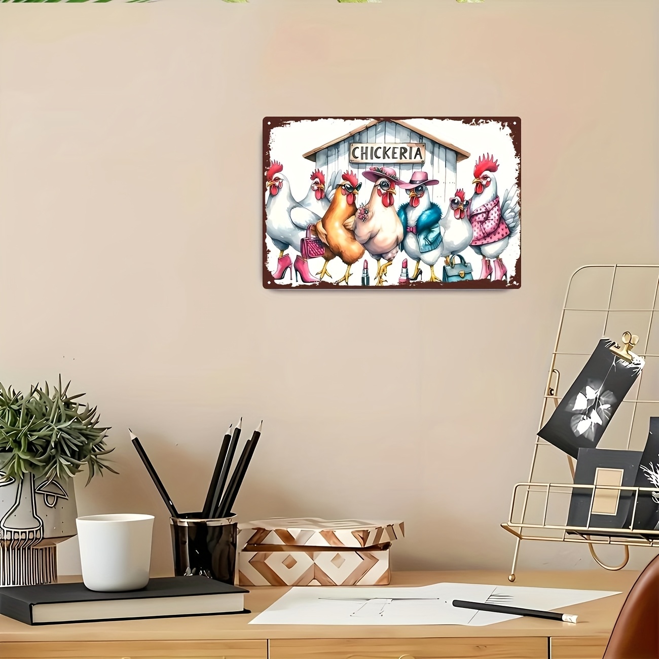 ป้ายตกแต่งผนังโลหะวินเทจ 1 ชิ้ - Vintage Fashion Art บทวิจารณ์และราคา