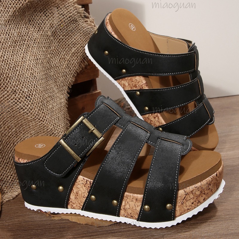 รองเท้าส้นเตารีดแบบสวมเปิดนิ้ว - Vintage Outdoor Fashion บทวิจารณ์และราคา