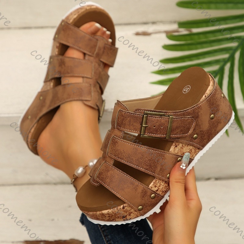 รองเท้าส้นเตารีดแบบสวมเปิดนิ้ว - Vintage Outdoor Fashion บทวิจารณ์และราคา