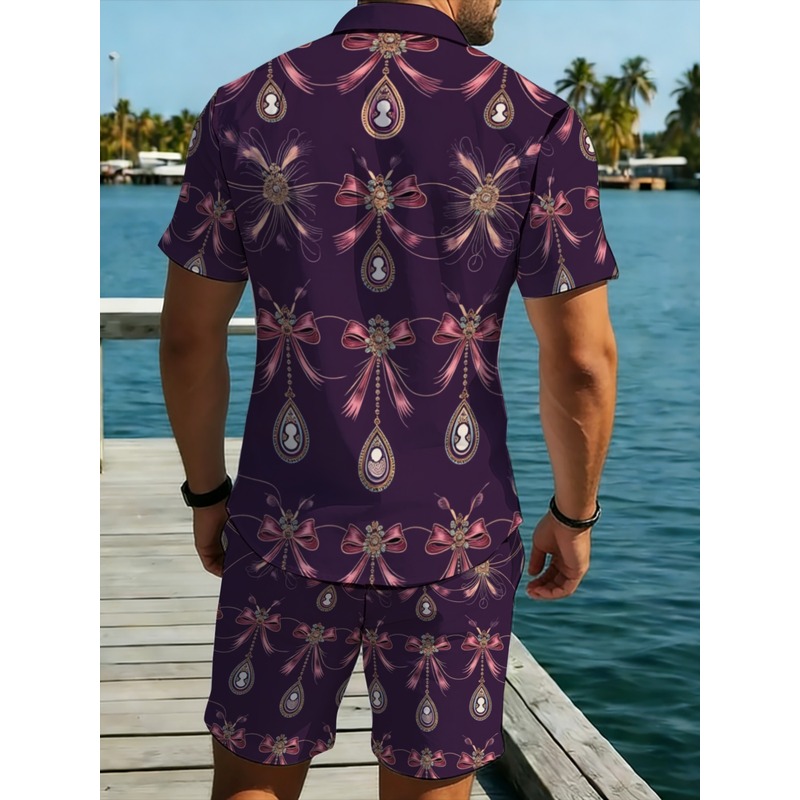 ชุดเสื้อเชิ้ตแขนสั้นและกางเกงข - Printed Floral Shirt บทวิจารณ์และราคา
