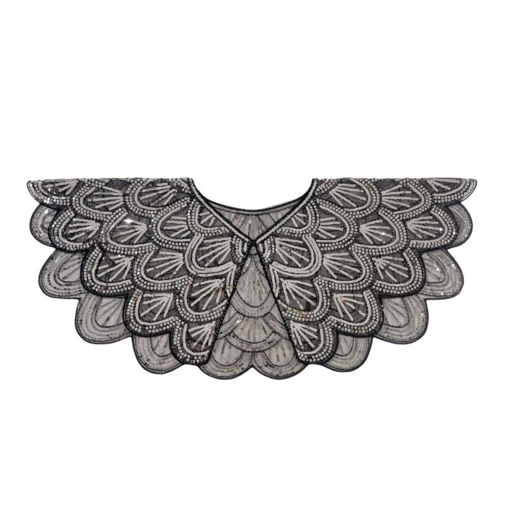 ผ้าคลุมไหล่แบบโปร่งลายลูกไม้ปร - Vintage Fashion Art บทวิจารณ์และราคา