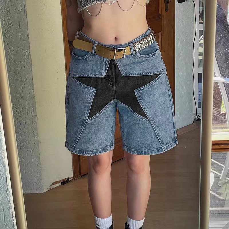 กางเกงยีนส์ขาสั้นผู้หญิงลายปะต - Vintage Fashion Jeans บทวิจารณ์และราคา