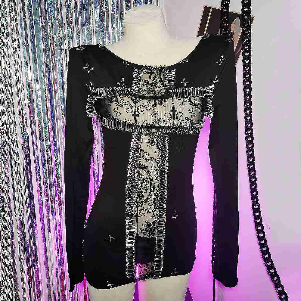 Emo Gothic เสื้อยืด 90s แฟชั่น - Vintage Fashion Revival บทวิจารณ์และราคา